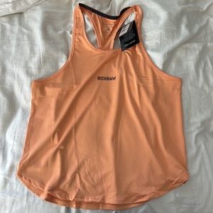 Boxraw Peach Mia Racerback Muscle Tank Sz L
